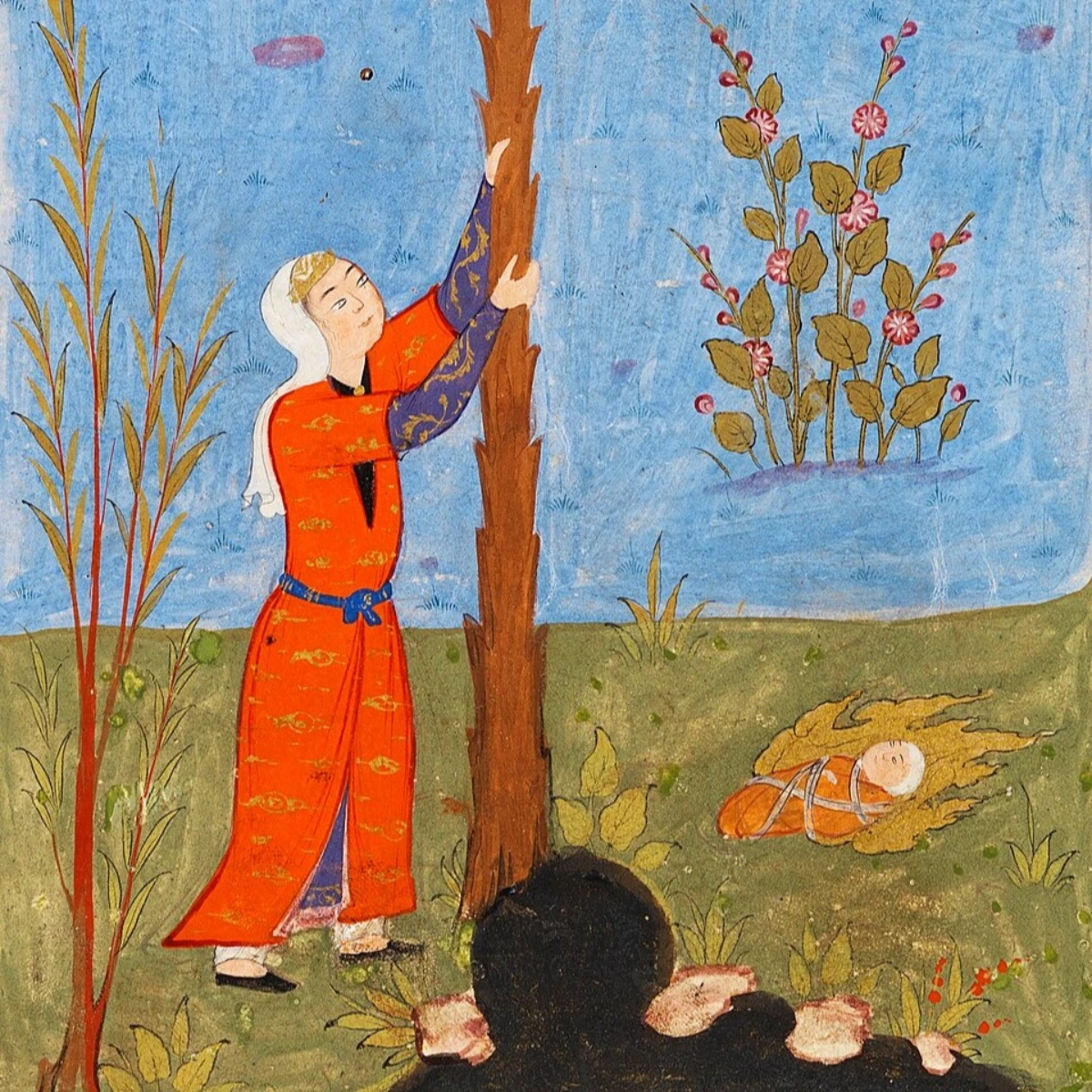 Maryam alla palma con il bambino Isa (Islam)