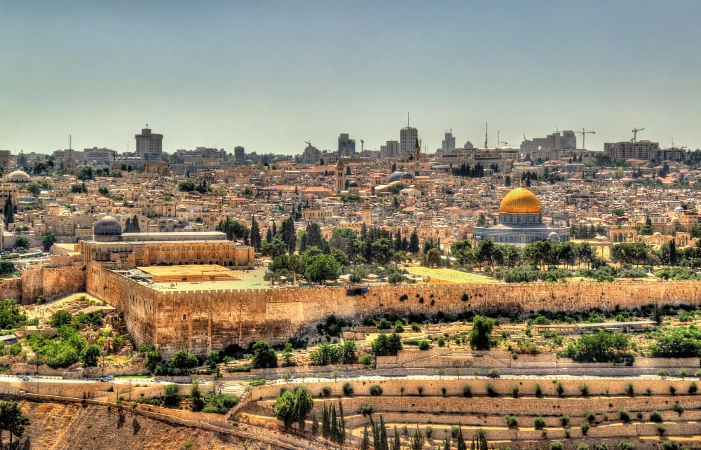 Veduta di Gerusalemme con la Cupola della Roccia e la moschea al-Aqsa